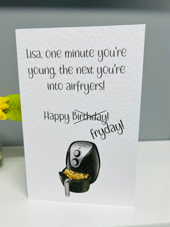EchoPrints Biglietto Auguri 30 Anni Donna Uomo Porta Soldi con Busta - Biglietti Auguri Compleanno Divertente (Friggitrice ad Aria