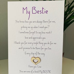 Tarjeta de cumpleaños personalizada de Bestie, amo a mi mejor amiga, mejor amiga, no solo para cumpleaños