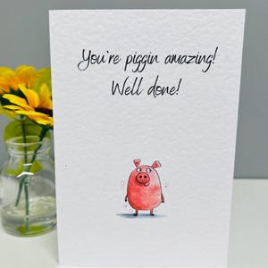 Une carte incroyable pour toutes les occasions. Jolie carte de cochon. Carte de félicitations.