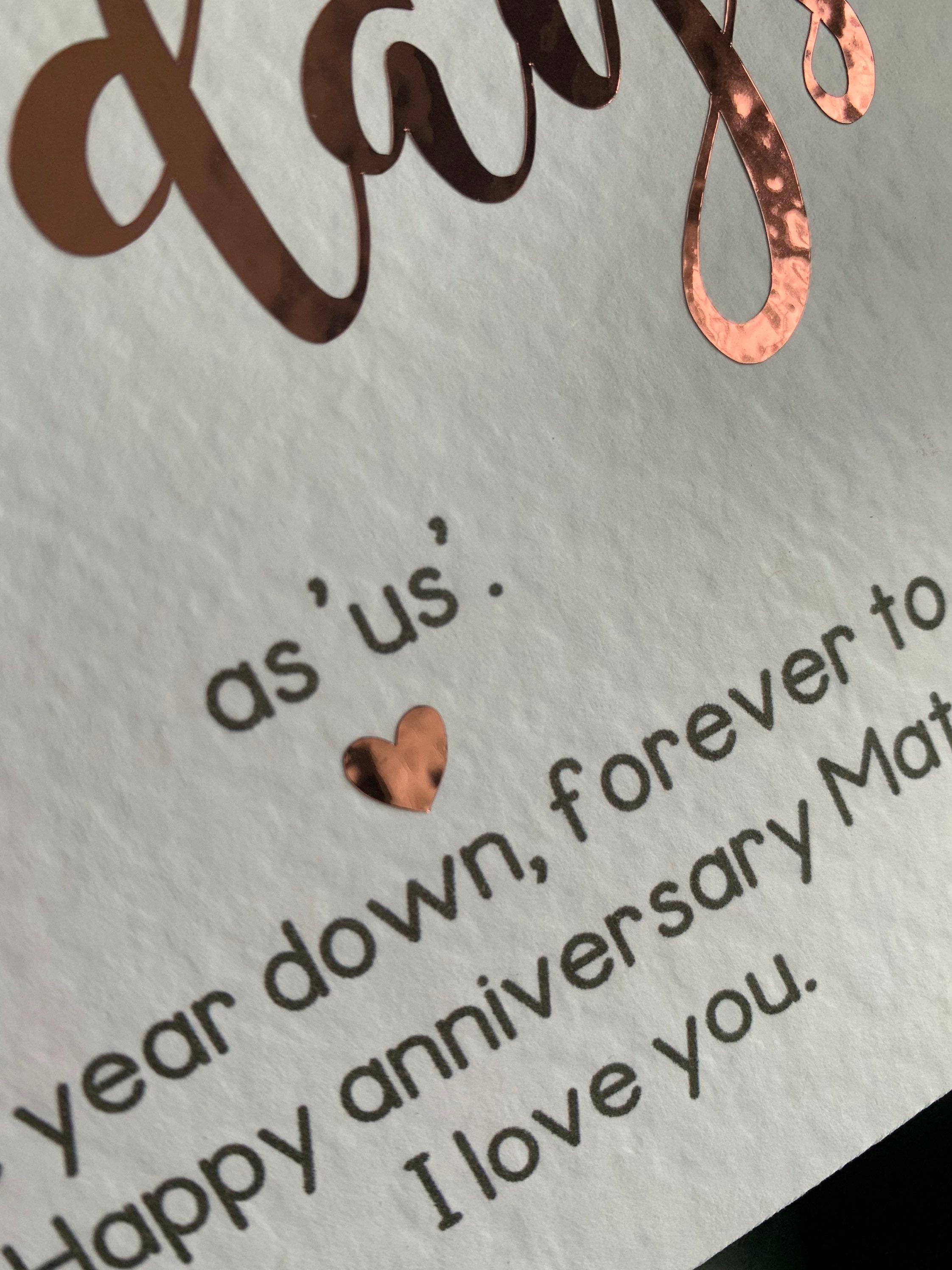 365 Days One Year Anniversary Personalised Card - Etsy UK
