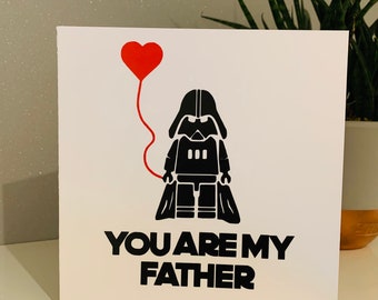 Día del Padre, tarjeta de cumpleaños de papá. Nueva tarjeta de papá. Star Wars, Darth Vader, eres mi padre