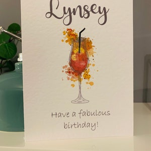Biglietto di auguri di compleanno personalizzato con cocktail, cocktail scintillante