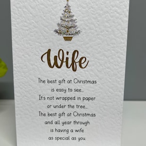 Cartão de Natal para esposa com árvore de Natal brilhante
