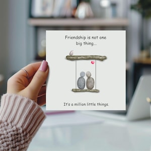 Biglietto di amicizia. Biglietto Bestie. Biglietto Friendship is a million little things. Biglietto di incoraggiamento per gli amici. Biglietto Pebble friends pebble family