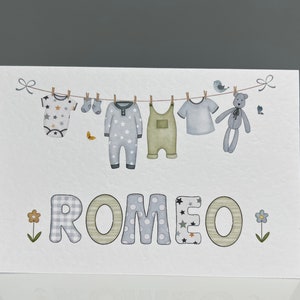 Carte personnalisée super mignonne nouveau bébé bébé garçon bébé fille félicitations bienvenue dans le monde
