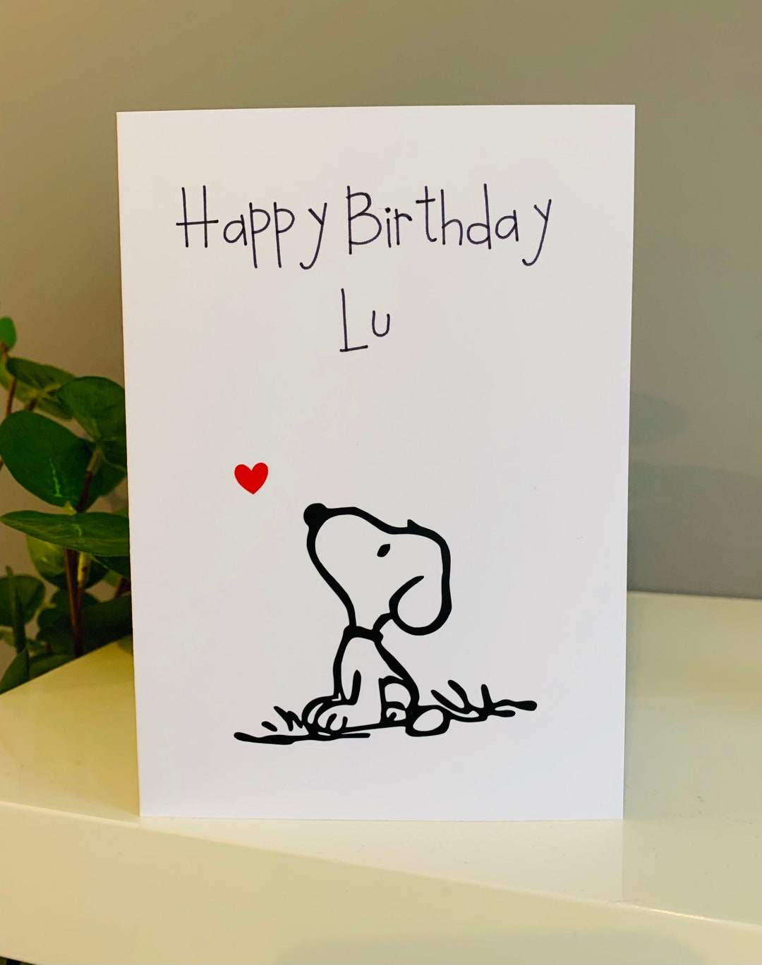 Happy Birthday Personalised Snoopy Card - Etsy