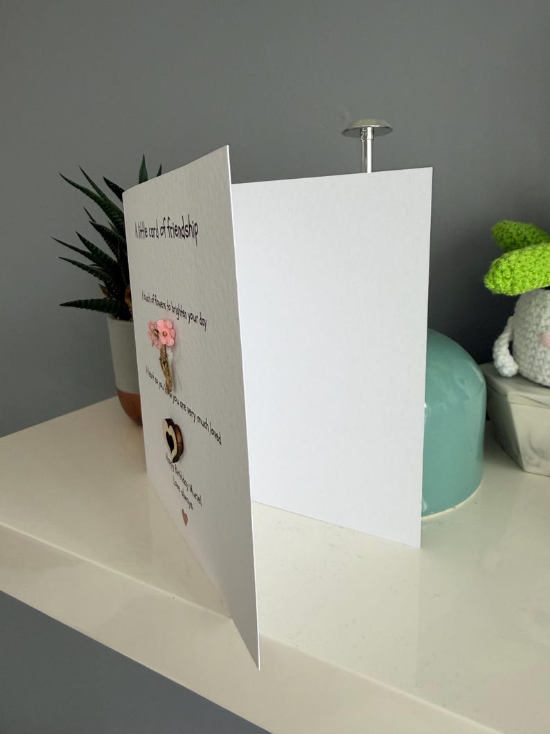 Friendship card. friendship affirmation card. friend appreciation card. friend birthday hearts and flowers image 5