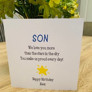 Tarjeta de cumpleaños para hijo, personalizada, orgulloso de ti hijo