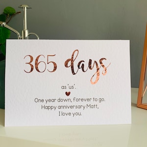 365 jours, un an anniversaire, carte personnalisée