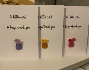 A little card, a huge thank you. Thank you card with flowers. Pack of four