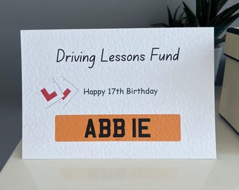 Driving lessons card. Driving lessons fund. 17th birthday gift.  Money wallet. Cash Wallet. Gift card wallet.