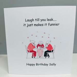 Biglietto di auguri di compleanno per amici. Ridere fino a perdere. Biglietto per qualsiasi età e qualsiasi destinatario.