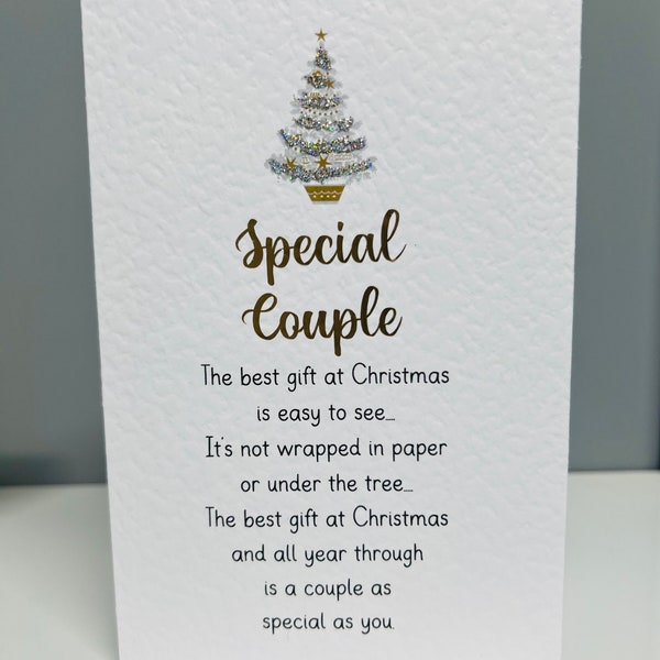 Special Couple Christmas card with glittery Christmas tree