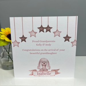 Carte personnalisée de fiers grands-parents. Félicitations aux nouveaux grands-parents. Nouvelle carte bébé