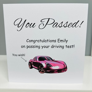 Je bent geslaagd voor je rijexamen! Gefeliciteerd. Goed gedaan. Feestkaart voor elke ontvanger.