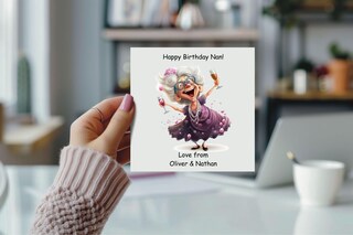 Central 23 Biglietto Auguri Divertente Per Nonna – Con Adesivi, Interno Vuoto E Busta