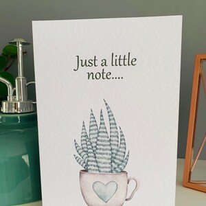 Juste une petite note... carte de plante de cactus pour de nombreuses occasions, y compris des encouragements tels que Get well, bonne chance, penser à vous.