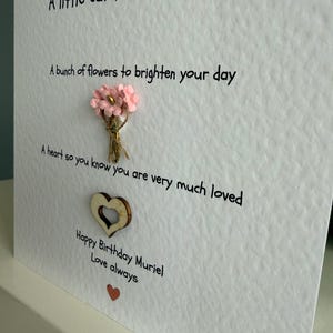 Friendship card. friendship affirmation card. friend appreciation card. friend birthday hearts and flowers image 2