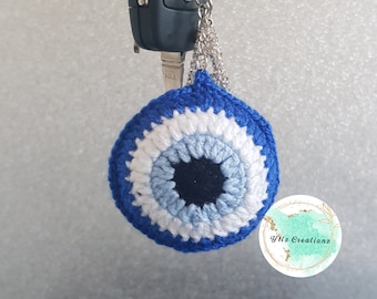 Nazar Boncugu - Evil Eye Protection Keyring - Knitted Nazarlik