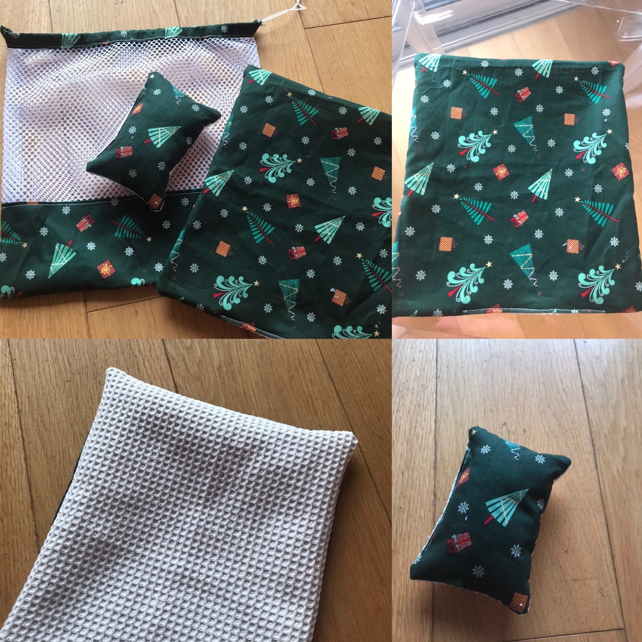 Ensemble Éponges et Essuie Tout Lavables avec Sacs à Vrac