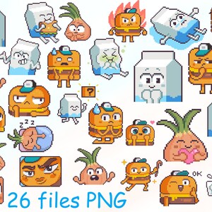milk png,hamburger png,onion png,pixel art