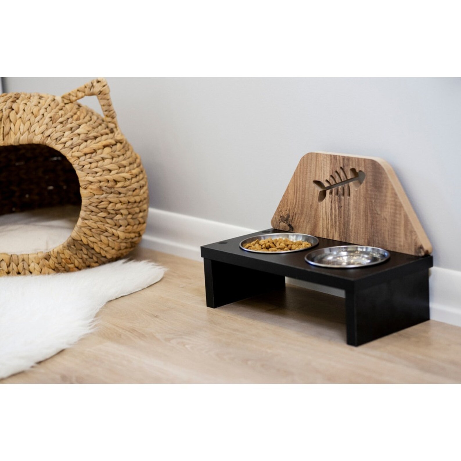 Personalized Cat Bowl Stand 1pc Cat Feeder, Cat Furniture, Pet Bowl