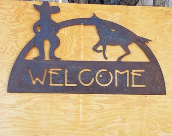 Cowboy Welcome Sign