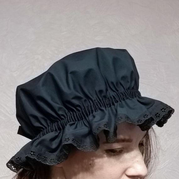 Black Maid's Mob Cap, Victorian Style Lace Hat - Etsy