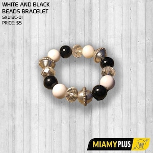 White and Black Bead Bracelet