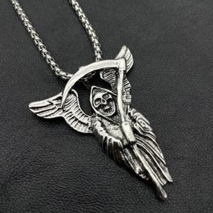 Stainless Steel Grim Reaper Necklace