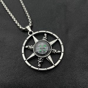 Stainless Steel Compass Necklace