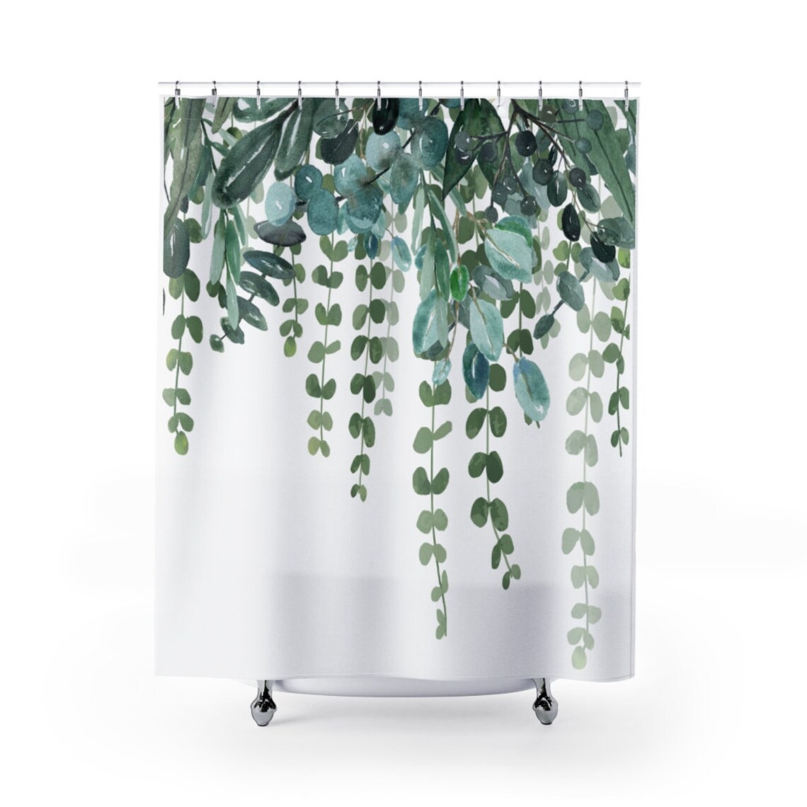 Eucalyptus Shower Curtains Cascading Leaves Shower Curtain Etsy