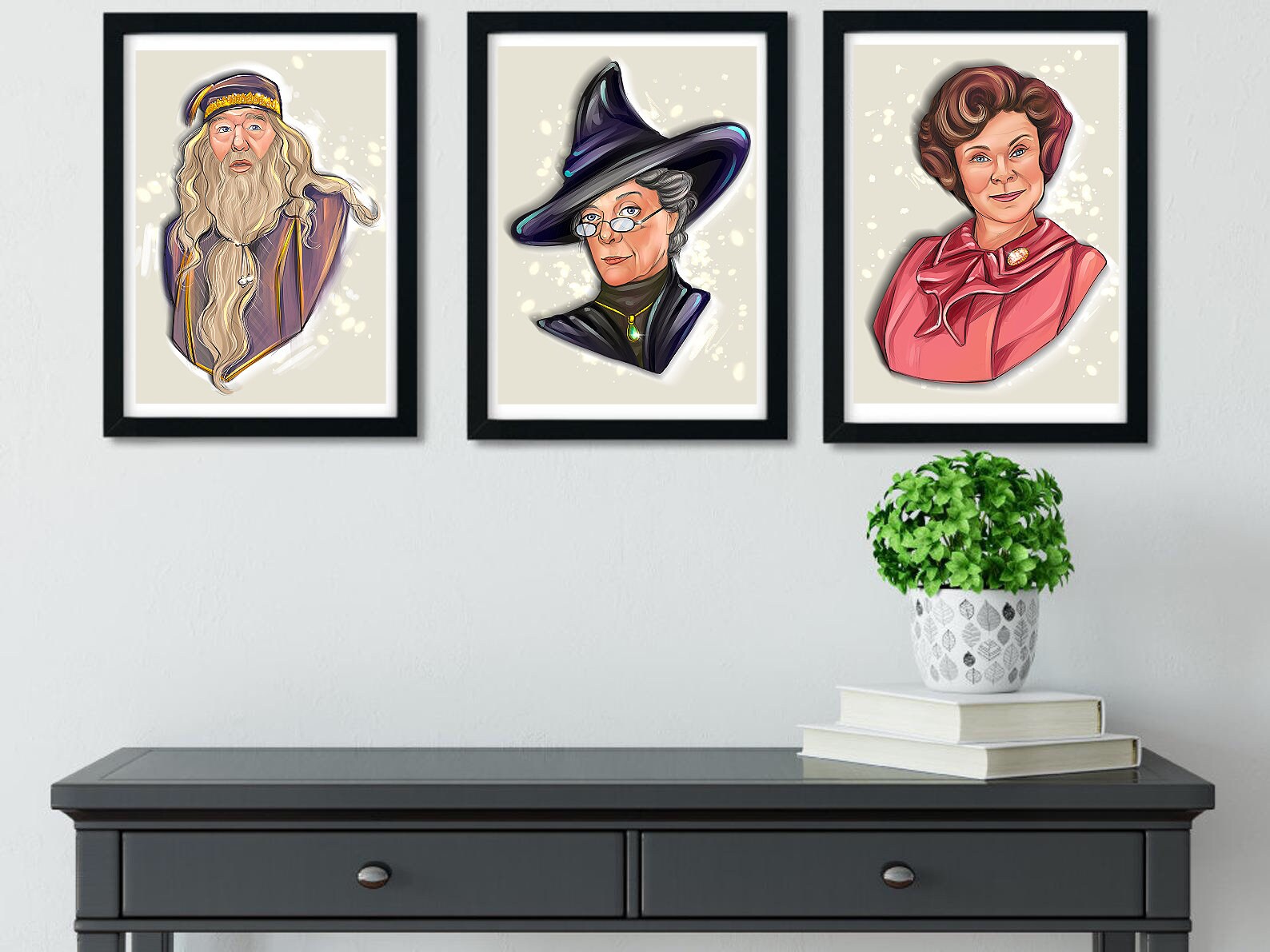 Harry Potter set of 3 wall art print Potter | Etsy