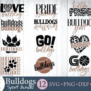 ブルドッグス マスコット SVG バンドル: プライド スポーツ デザイン (デジタル ダウンロード)