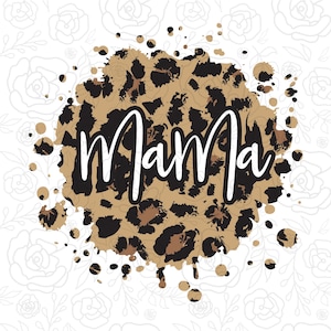 Sublimación de Mama Leopard, Sublimación PNG, Impresión digital de Mama Leopard, Imagen de salpicadura de círculo, Descarga digital de archivos