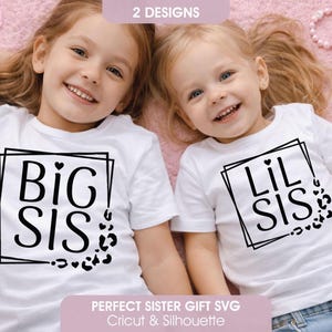 Leopard grote zus zusje SVG-bundel: familie gesneden bestanden (digitale download)