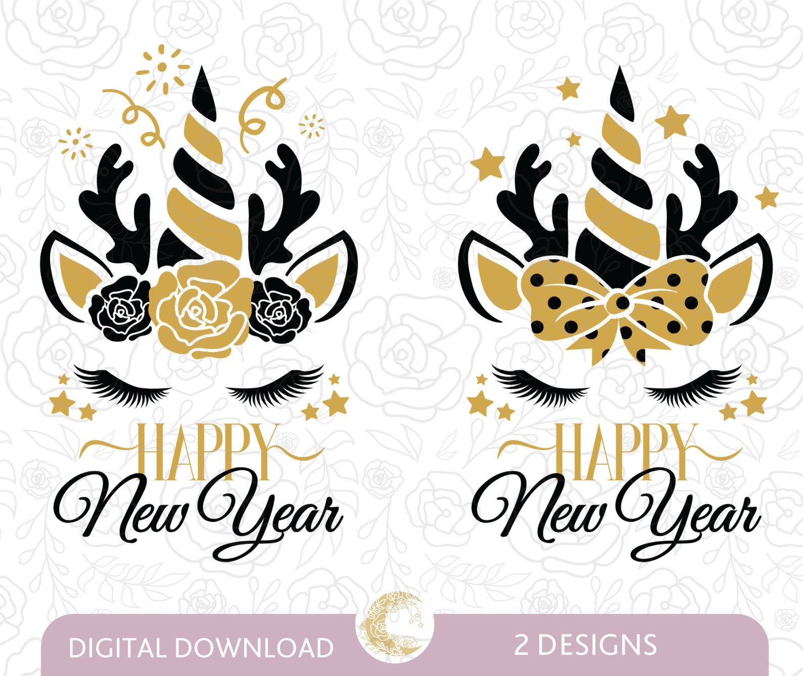 Happy New Year Unicorn Svg, Unicorn Bundle Svg, New Year Girl Svg ...