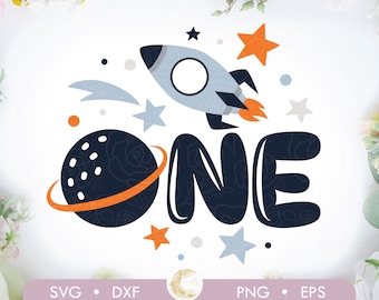 Space First Birthday SVG: Rocket T-Shirt Design (Digital Download)