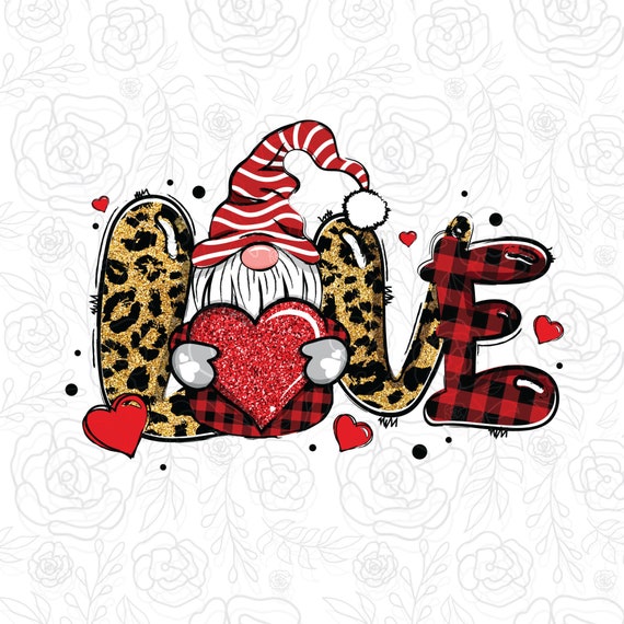 Three Gnomes Valentines Hearts Leopard Printed Buffalo Plaid T-Shirt Three Gnomes Valentines Hearts Leopard Printed Buffalo Plaid T-Shirt