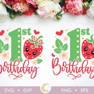 Pacote de primeiro aniversário de morango svg, Sweet One svg, Sweet of the One morango Svg, Berry First Baby Brthday svg, design de camiseta de morango