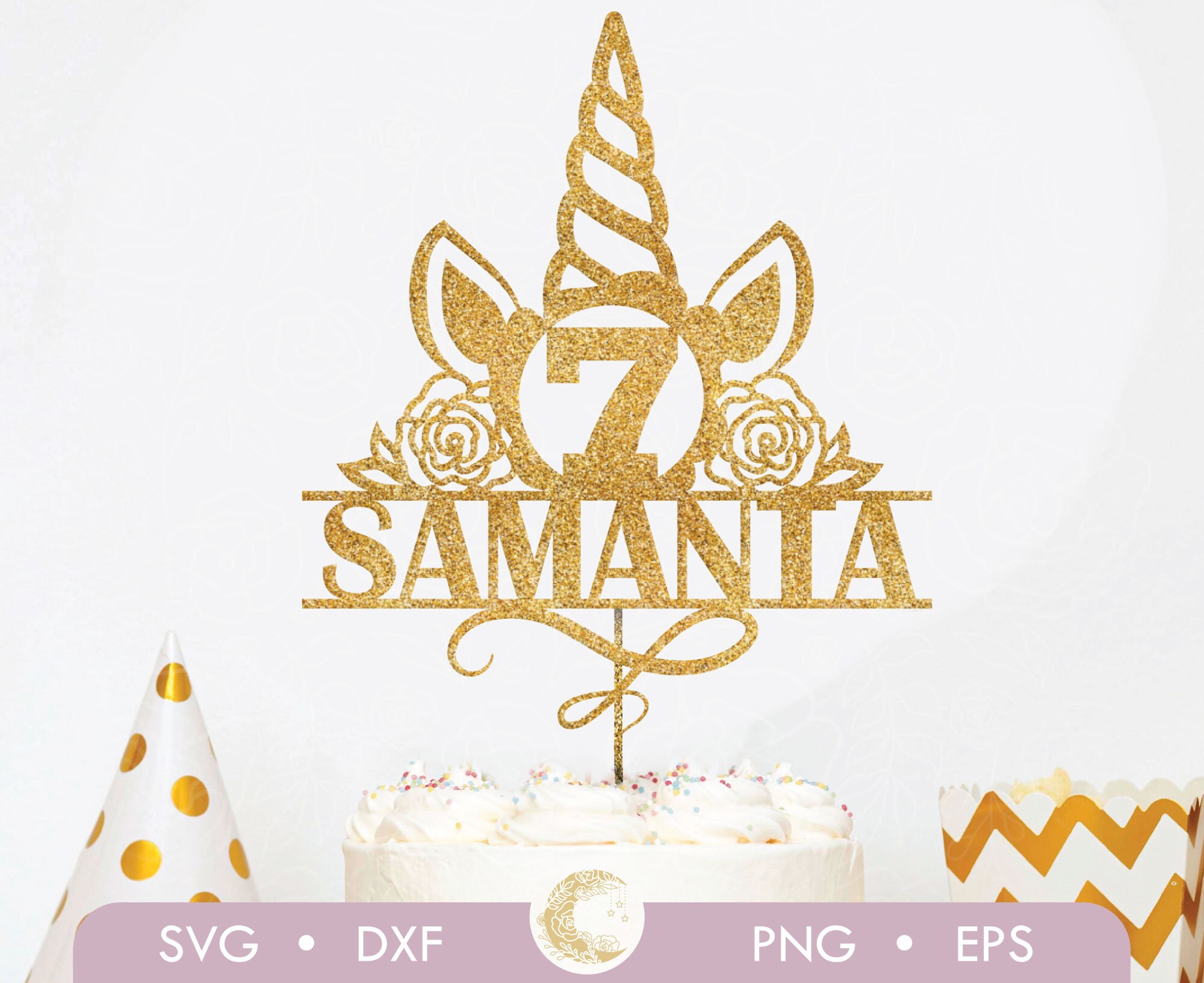 unicorn cake topper svg cake topper numbers kid svg cake etsy