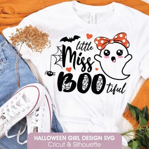 Too Cute to Spook SVG, Cute Halloween SVG, Girly Ghost svg, Halloween Shirt SVG, Spooky Season Cut File
