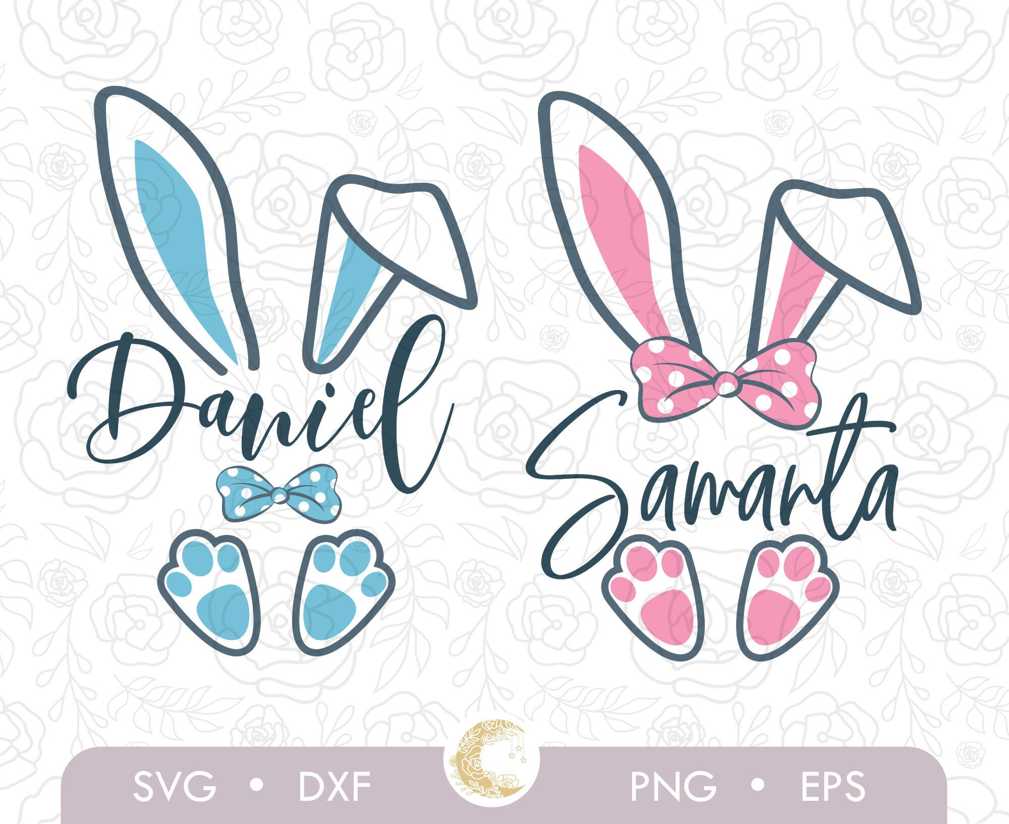 Bunny Frame SVG Easter Svg Ears Feet Rabbit Png Easter Etsy Canada