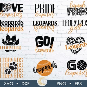 Leopards Mascot SVG Bundle: Pride Sport Cut Files (Digital Download)