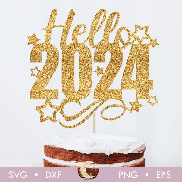 Hello 2024 Cake Topper Etsy