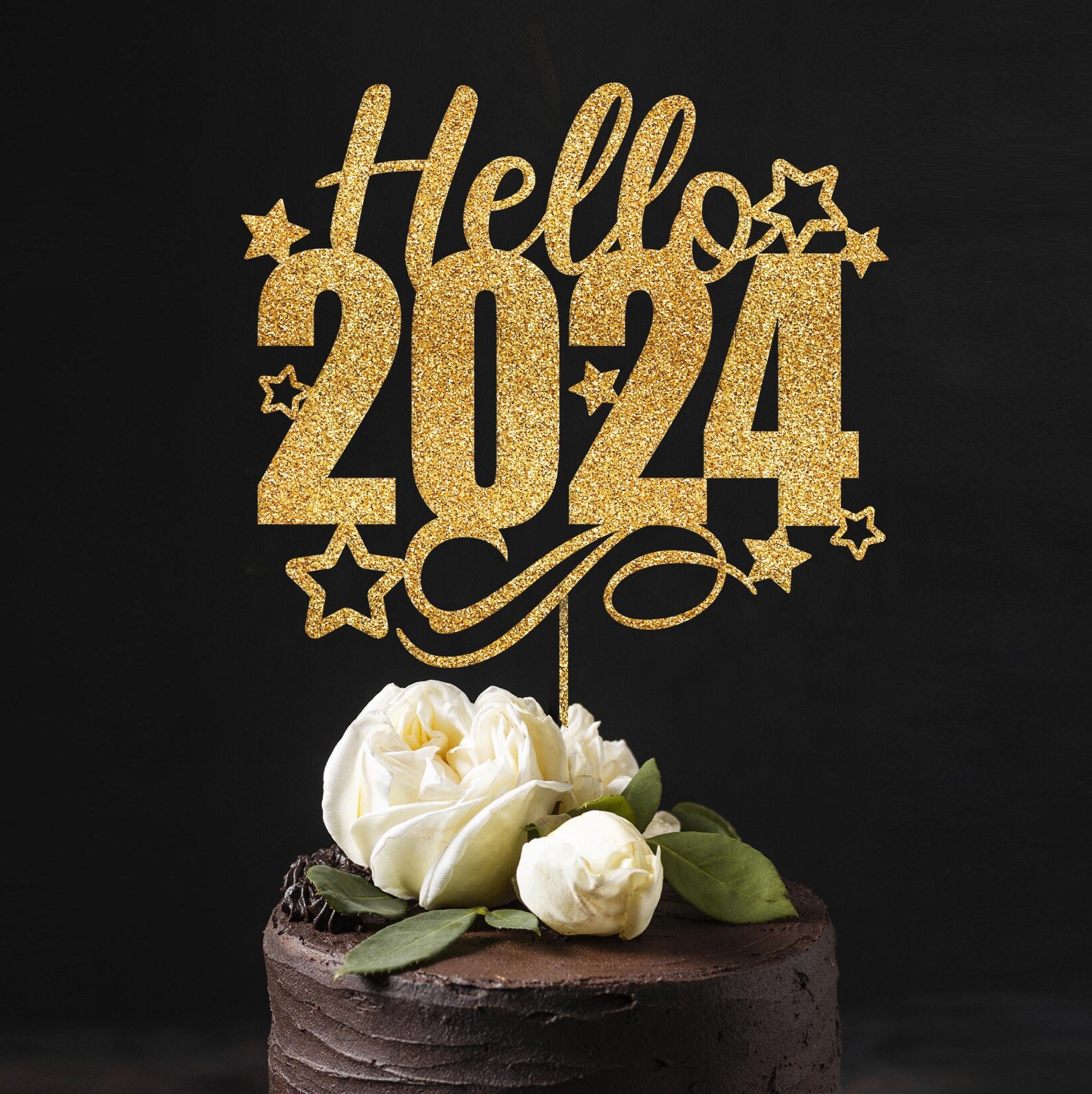 Happy New Year 2024 Edible Image Toppers. — Choco House