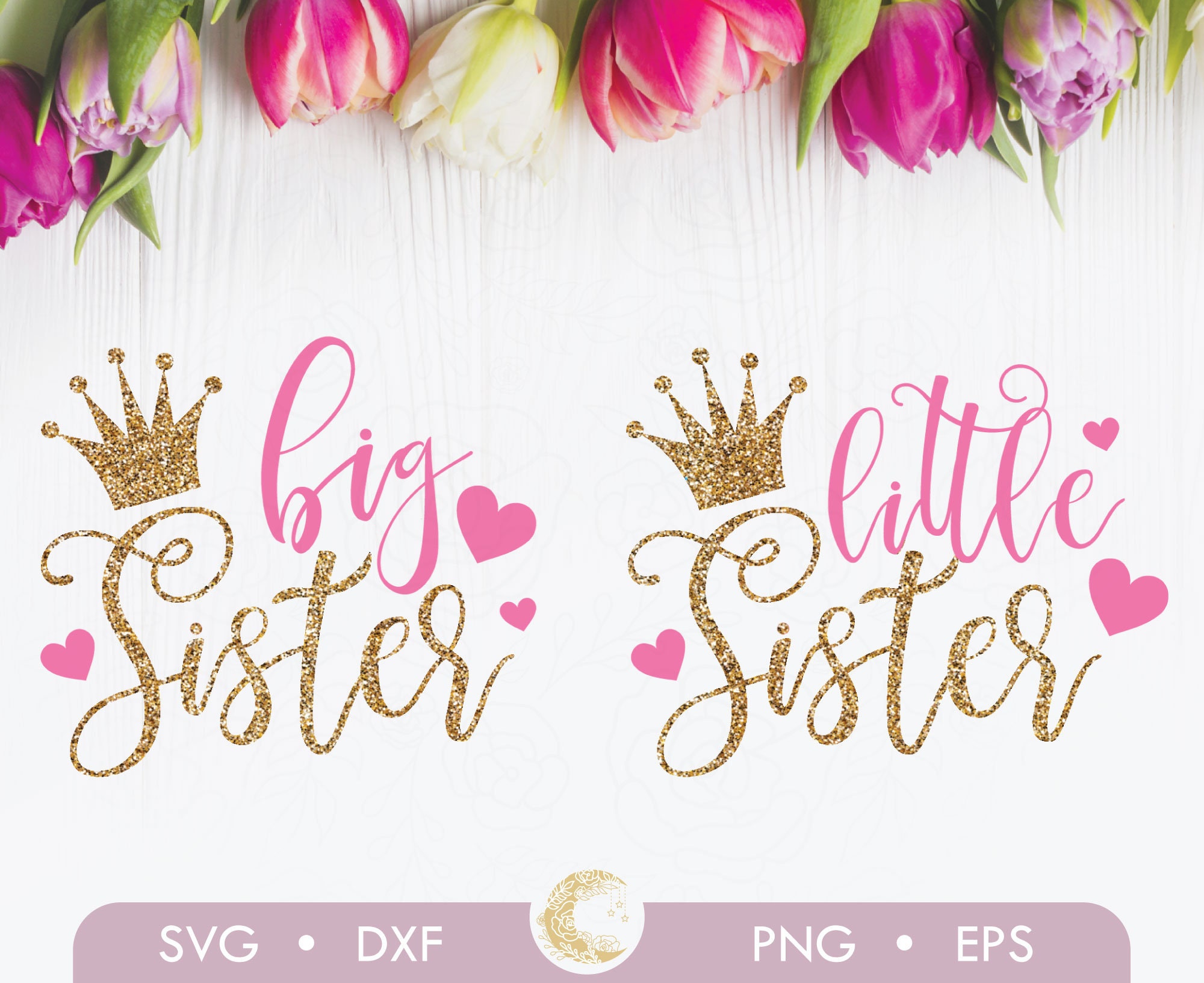 Big Little Sisters princess bundle svg, Big Sister SVG, Little Sister SVG, Matching Sister SVG, Big sis svg, Lil sis svg