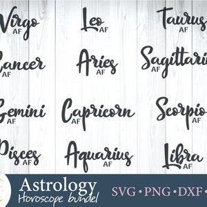 Astrology Bundle SVG All Astrology Signs SVG Horoscope AF - Etsy