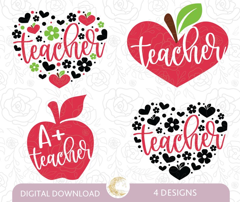 Teacher Appreciation Gift SVG Bundle, Thank You Cut Files, Perfect Gift ...