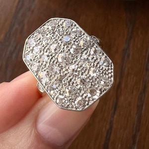 Moissanite Engagement Ring: Vintage 14K Gold Bella Cluster Ring